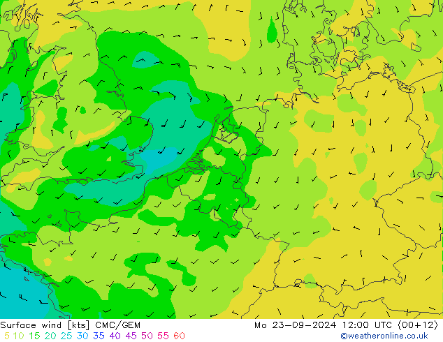 Bodenwind CMC/GEM Mo 23.09.2024 12 UTC