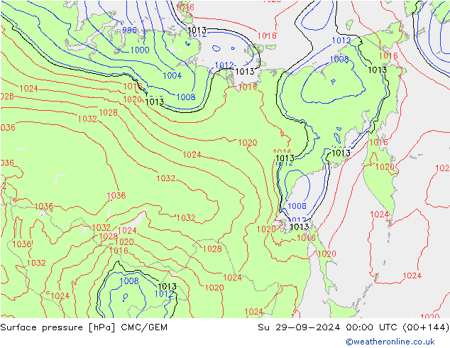 Presión superficial CMC/GEM dom 29.09.2024 00 UTC