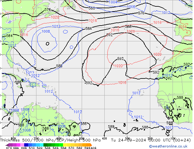 Theta-e 850hPa CMC/GEM Tu 24.09.2024 00 UTC