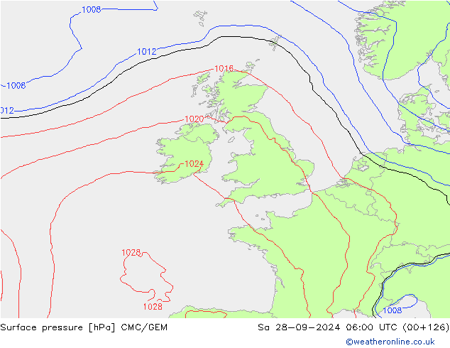 Luchtdruk (Grond) CMC/GEM za 28.09.2024 06 UTC