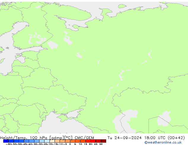 Height/Temp. 100 hPa CMC/GEM  24.09.2024 18 UTC