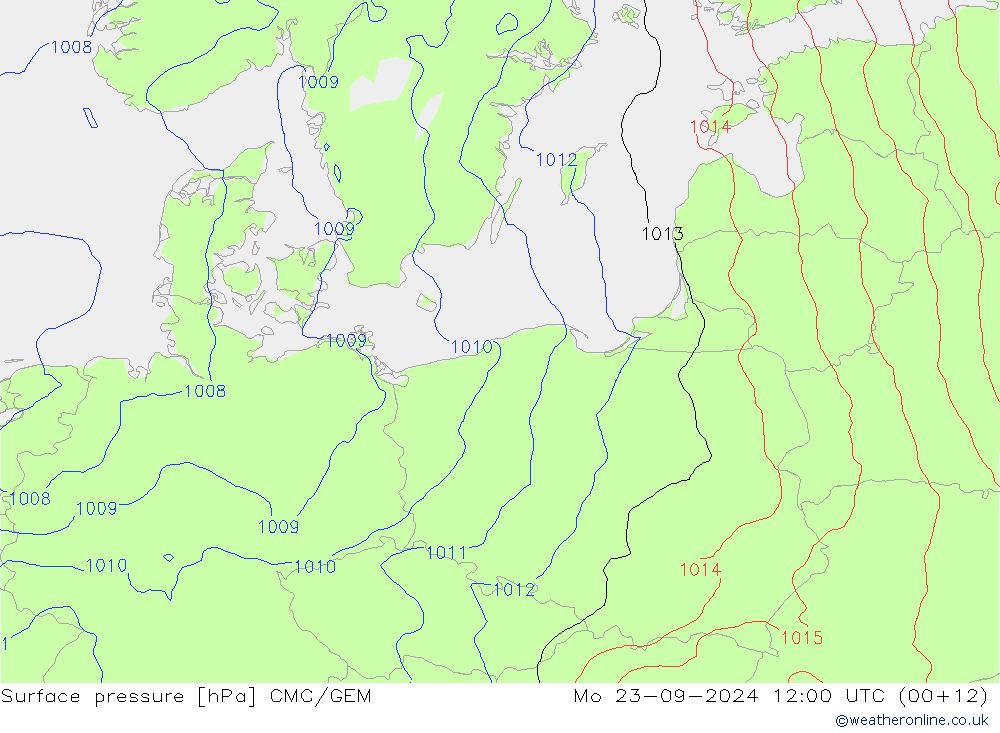 Pressione al suolo CMC/GEM lun 23.09.2024 12 UTC