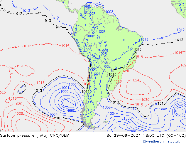 pression de l'air CMC/GEM dim 29.09.2024 18 UTC