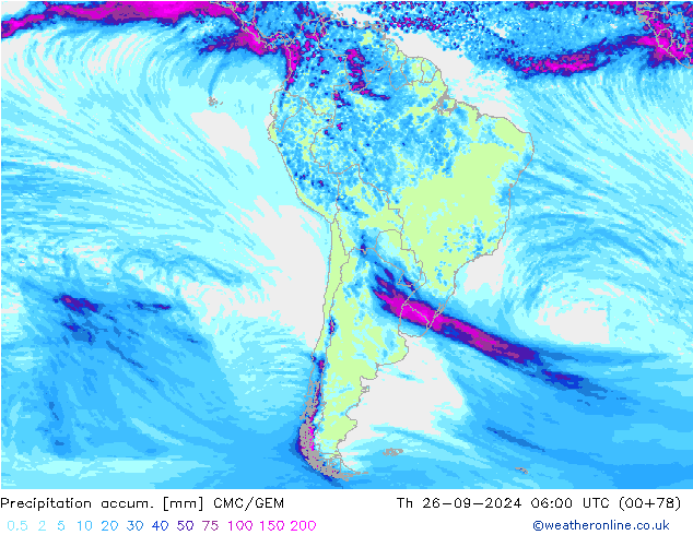 Precipitation accum. CMC/GEM Th 26.09.2024 06 UTC