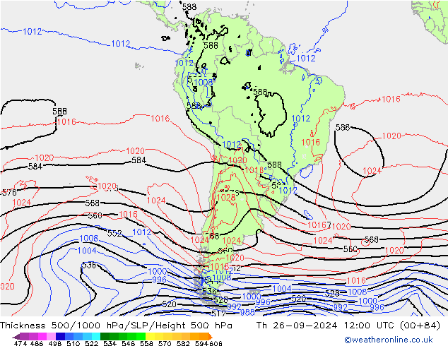 Theta-e 850hPa CMC/GEM Qui 26.09.2024 12 UTC