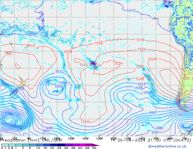 Precipitación CMC/GEM jue 26.09.2024 00 UTC