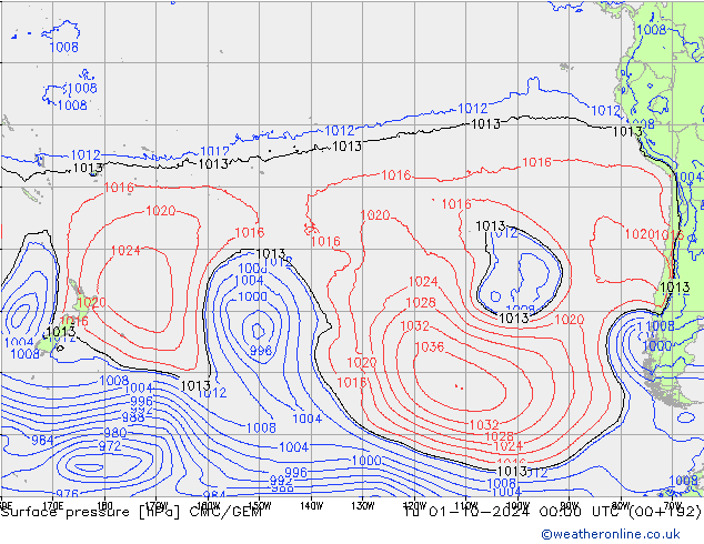 Presión superficial CMC/GEM mar 01.10.2024 00 UTC