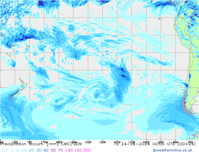 Precipitation accum. CMC/GEM Ter 24.09.2024 00 UTC