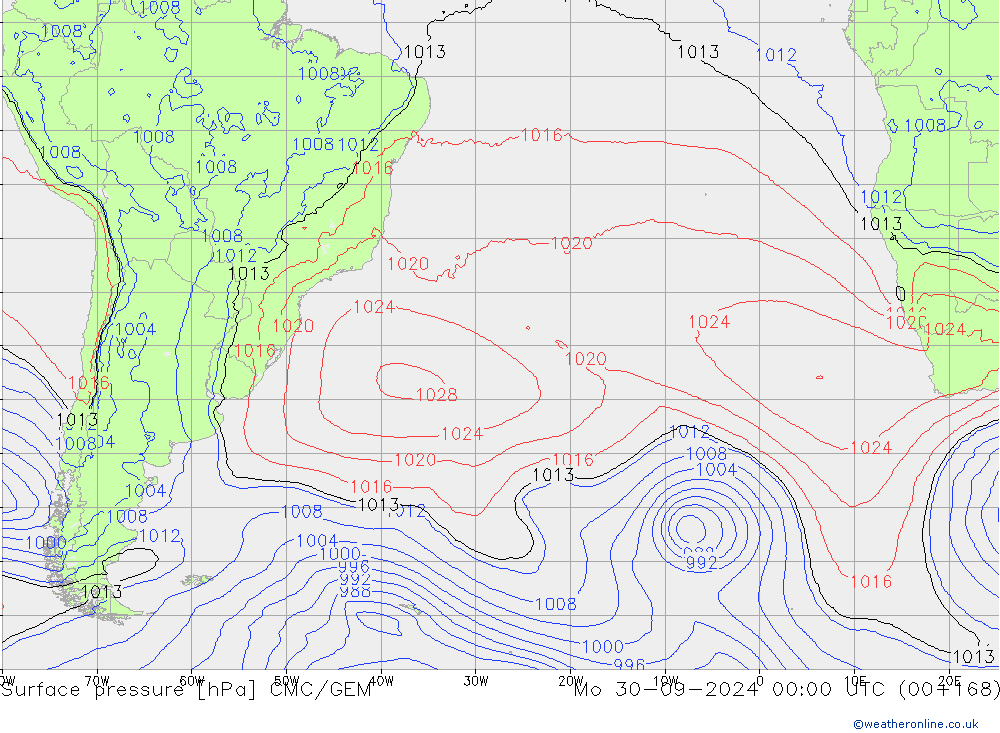 Pressione al suolo CMC/GEM lun 30.09.2024 00 UTC