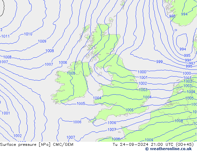 Pressione al suolo CMC/GEM mar 24.09.2024 21 UTC