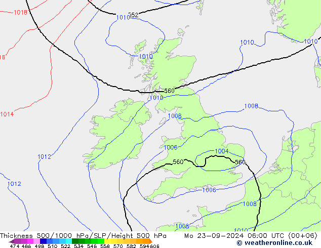 Theta-e 850hPa CMC/GEM Mo 23.09.2024 06 UTC