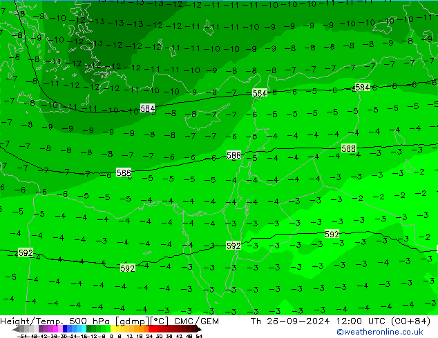 Hoogte/Temp. 500 hPa CMC/GEM do 26.09.2024 12 UTC