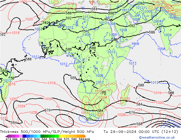 Theta-e 850hPa CMC/GEM wto. 24.09.2024 00 UTC