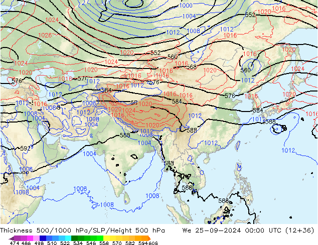 Theta-e 850hPa CMC/GEM St 25.09.2024 00 UTC