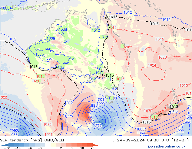 Tendencia de presión CMC/GEM mar 24.09.2024 09 UTC