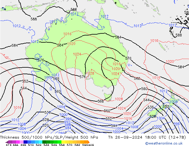 Theta-e 850hPa CMC/GEM jue 26.09.2024 18 UTC