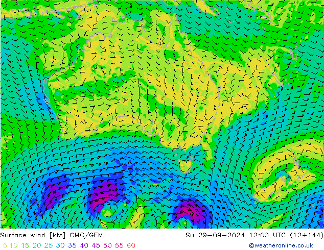  10 m CMC/GEM  29.09.2024 12 UTC