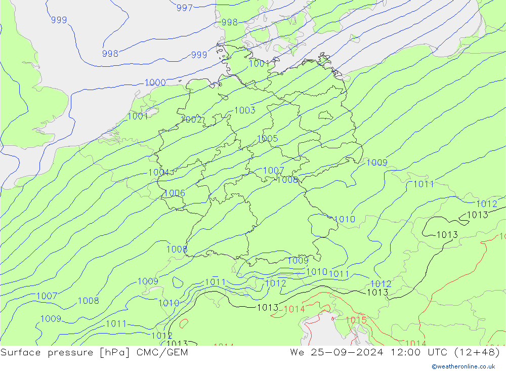 Bodendruck CMC/GEM Mi 25.09.2024 12 UTC