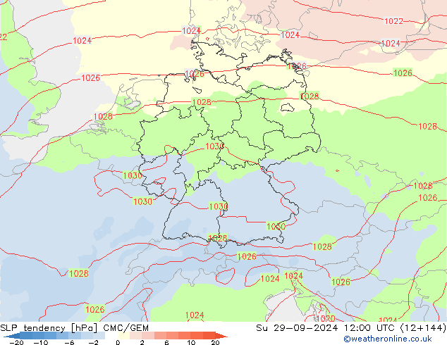 тенденция давления CMC/GEM Вс 29.09.2024 12 UTC