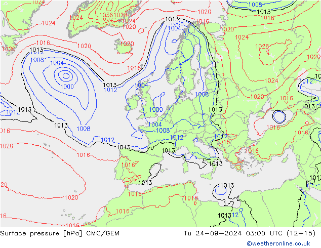 pression de l'air CMC/GEM mar 24.09.2024 03 UTC