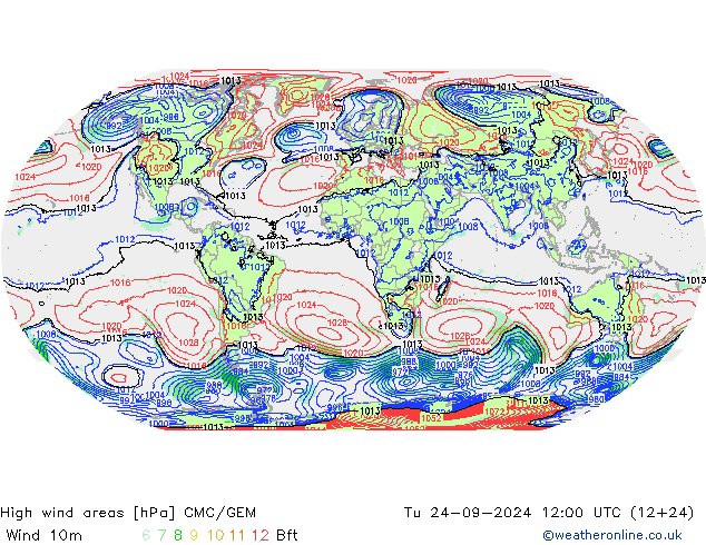 Windvelden CMC/GEM di 24.09.2024 12 UTC