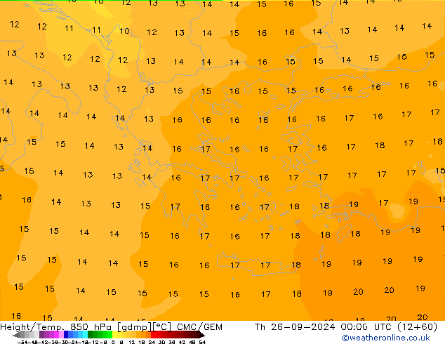 Height/Temp. 850 hPa CMC/GEM Qui 26.09.2024 00 UTC