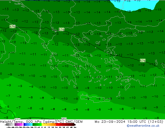 Géop./Temp. 500 hPa CMC/GEM lun 23.09.2024 15 UTC