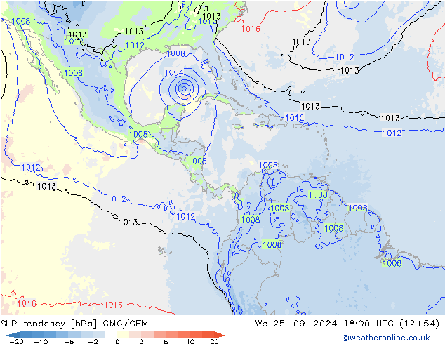 SLP tendency CMC/GEM We 25.09.2024 18 UTC