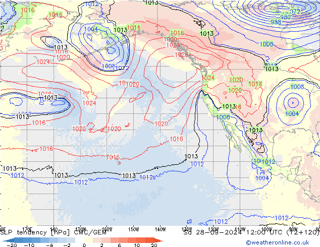 Druktendens (+/-) CMC/GEM za 28.09.2024 12 UTC