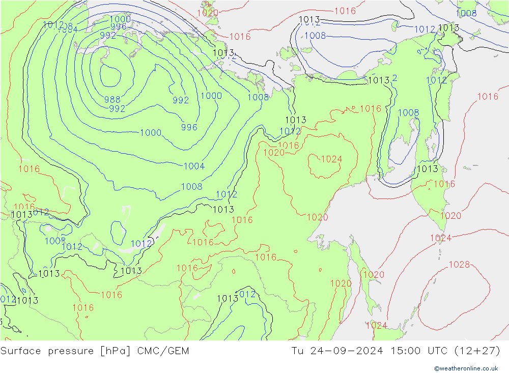 Pressione al suolo CMC/GEM mar 24.09.2024 15 UTC