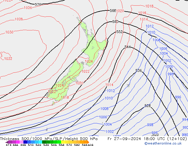 Theta-e 850hPa CMC/GEM ven 27.09.2024 18 UTC