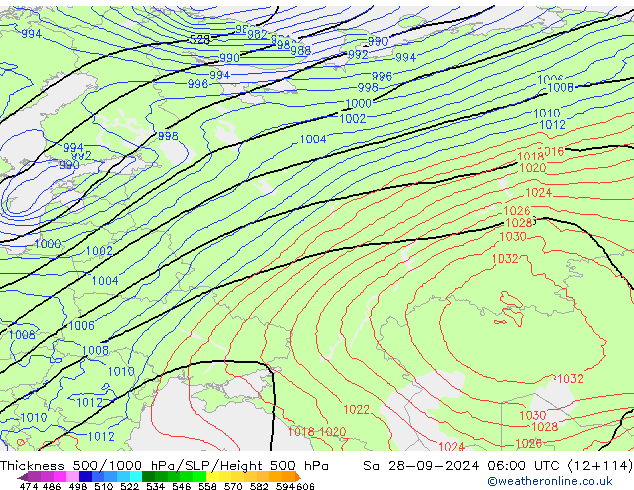 Theta-e 850hPa CMC/GEM  28.09.2024 06 UTC