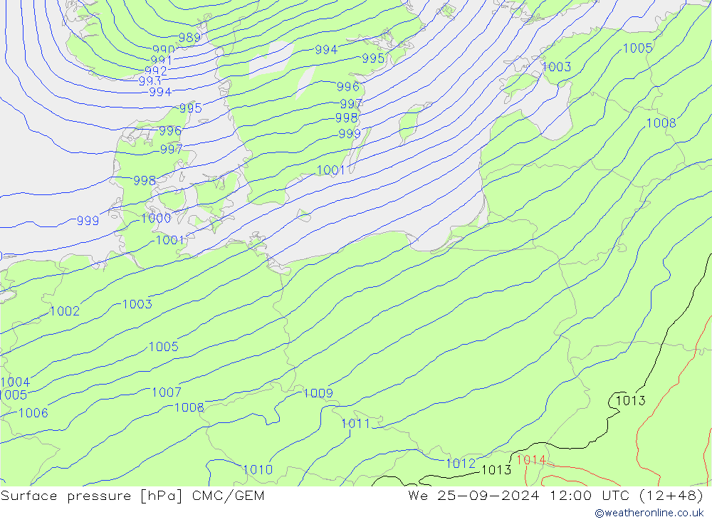 Bodendruck CMC/GEM Mi 25.09.2024 12 UTC