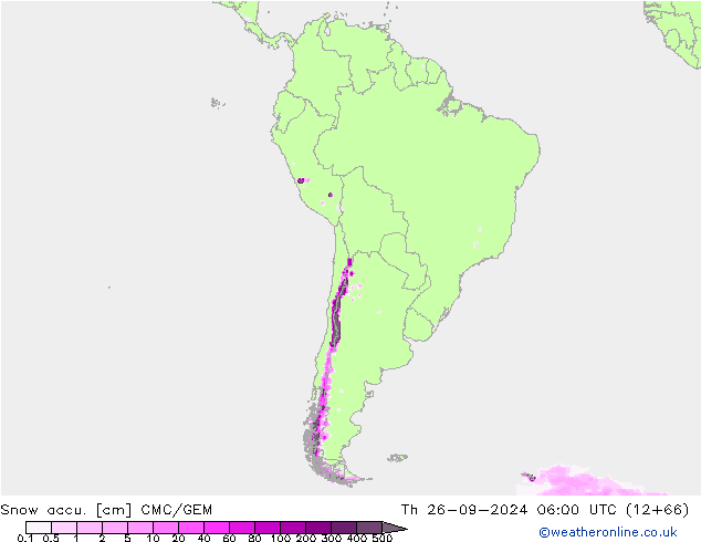 Snow accu. CMC/GEM czw. 26.09.2024 06 UTC