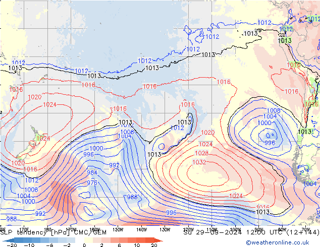 Tendencia de presión CMC/GEM dom 29.09.2024 12 UTC