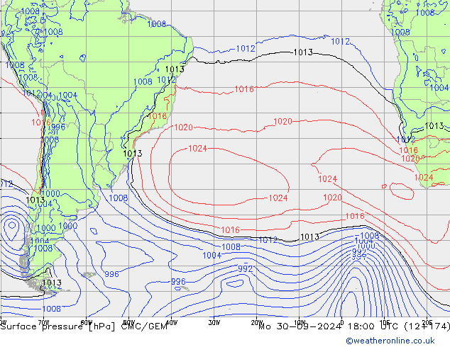 Pressione al suolo CMC/GEM lun 30.09.2024 18 UTC