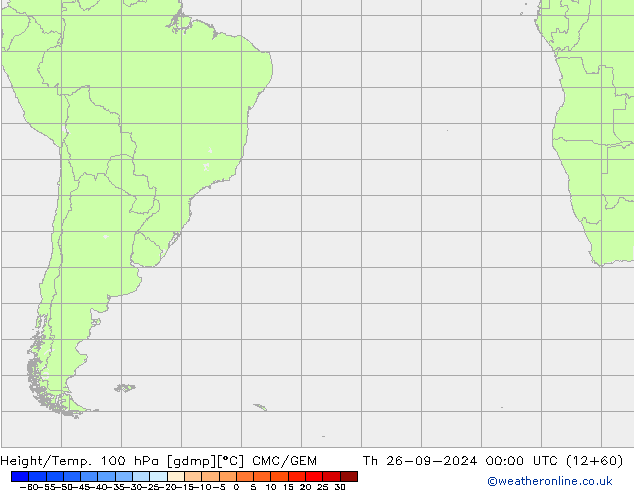 Yükseklik/Sıc. 100 hPa CMC/GEM Per 26.09.2024 00 UTC