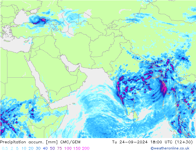 Precipitation accum. CMC/GEM mar 24.09.2024 18 UTC