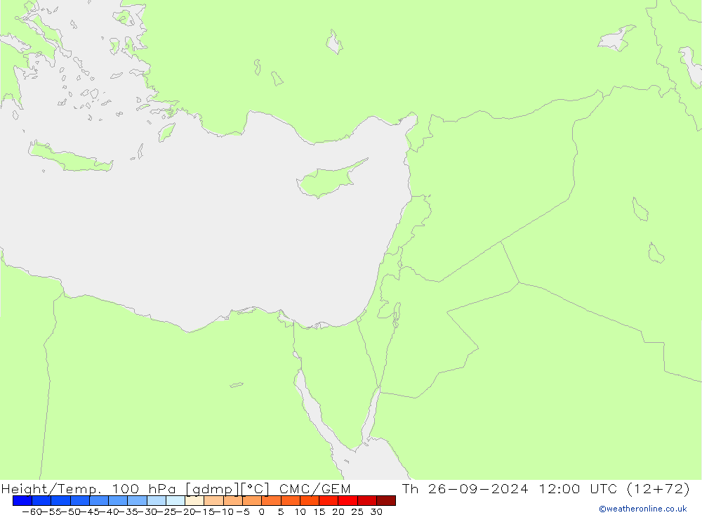 Géop./Temp. 100 hPa CMC/GEM jeu 26.09.2024 12 UTC