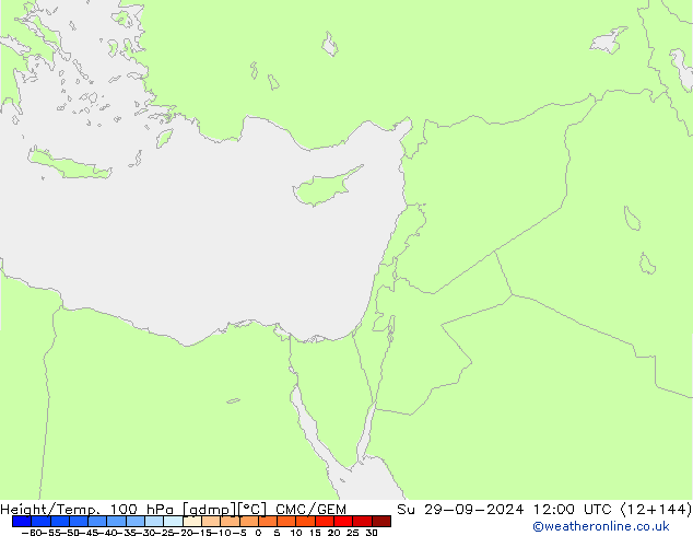 Yükseklik/Sıc. 100 hPa CMC/GEM Paz 29.09.2024 12 UTC