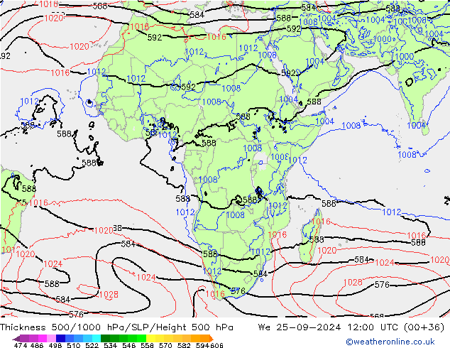 Theta-e 850hPa CMC/GEM We 25.09.2024 12 UTC