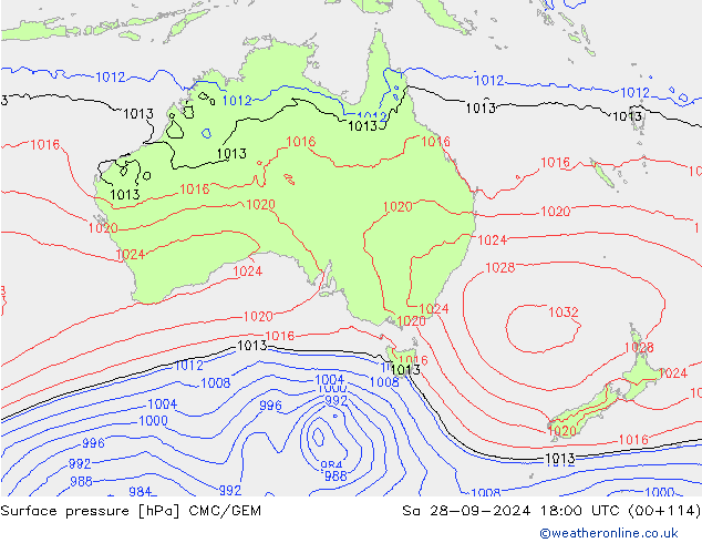 Presión superficial CMC/GEM sáb 28.09.2024 18 UTC