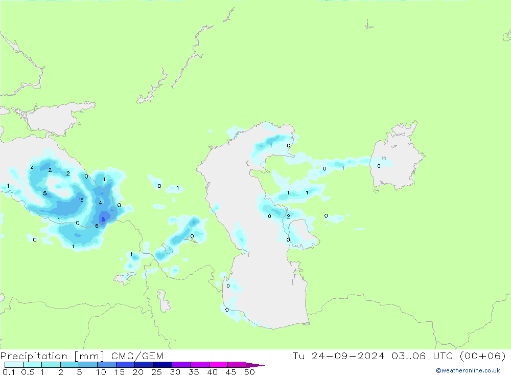 precipitação CMC/GEM Ter 24.09.2024 06 UTC