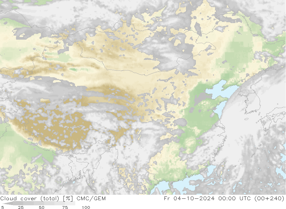 Nubes (total) CMC/GEM vie 04.10.2024 00 UTC