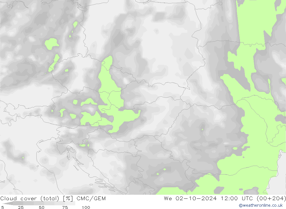 Nubes (total) CMC/GEM mié 02.10.2024 12 UTC