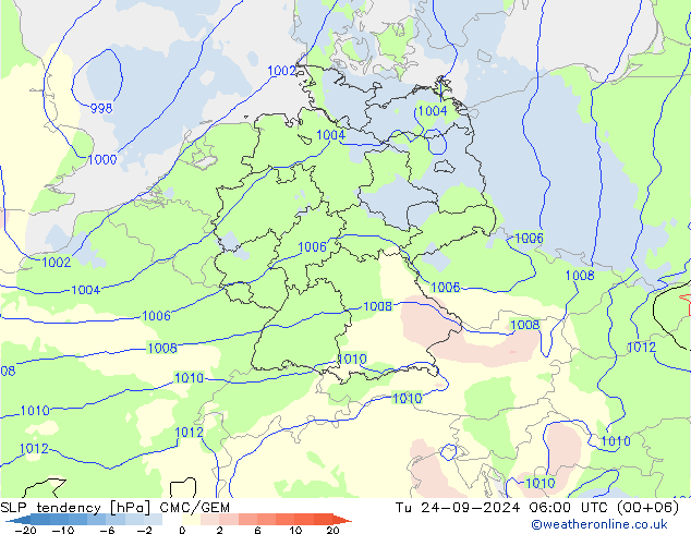 Druktendens (+/-) CMC/GEM di 24.09.2024 06 UTC