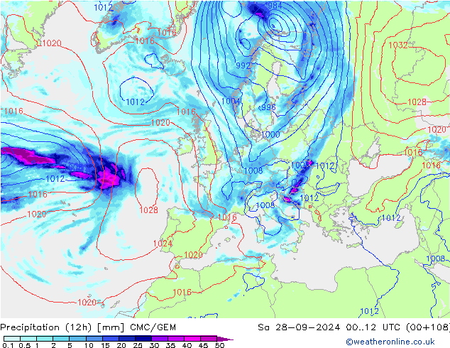 Nied. akkumuliert (12Std) CMC/GEM Sa 28.09.2024 12 UTC