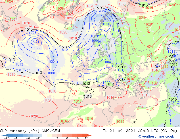 Tendencia de presión CMC/GEM mar 24.09.2024 09 UTC