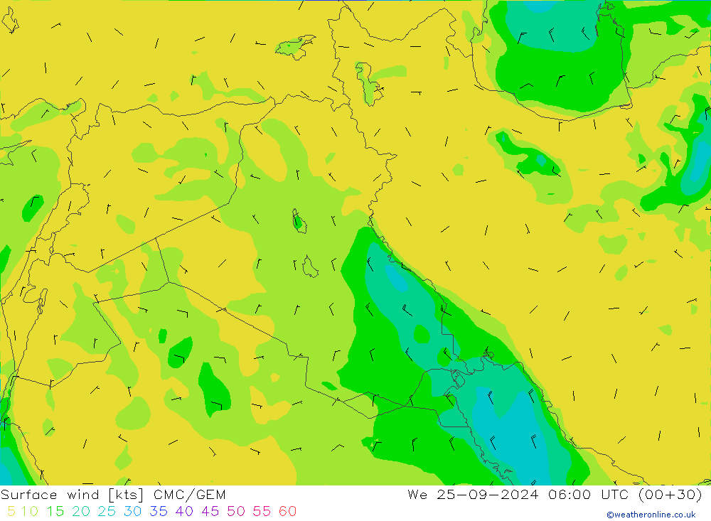  10 m CMC/GEM  25.09.2024 06 UTC