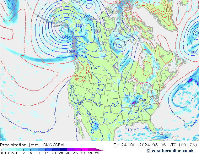 precipitação CMC/GEM Ter 24.09.2024 06 UTC